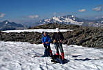 Sur les glaciers de la Vanoise avec au fond Pclet-polset.
